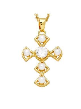 Elegant Gold Cross Pendant Necklace